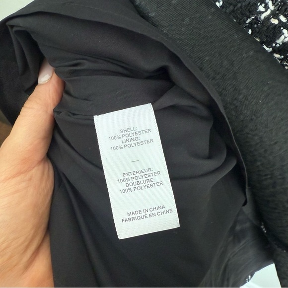 LIKELY Women's Alessandra tweed puff sleeve Dress black white - Picture 5 of 6